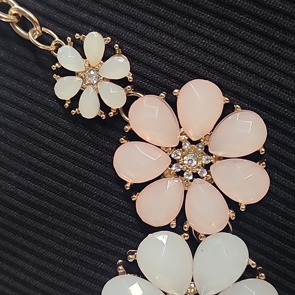 Statement Floral Embellished Rhinestone Necklace - Picture 2 of 10